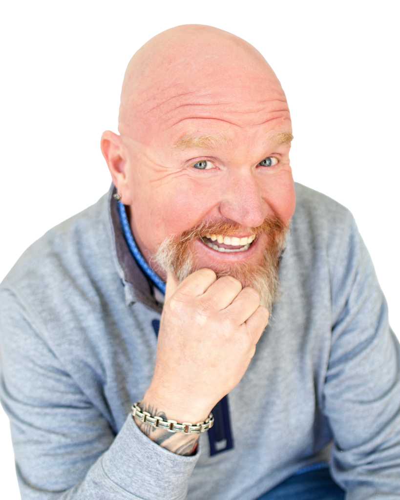 Smiling bald man