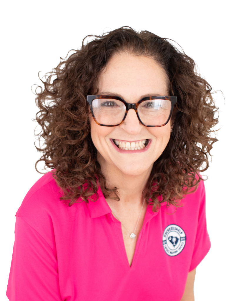 Smiling woman wearing glasses