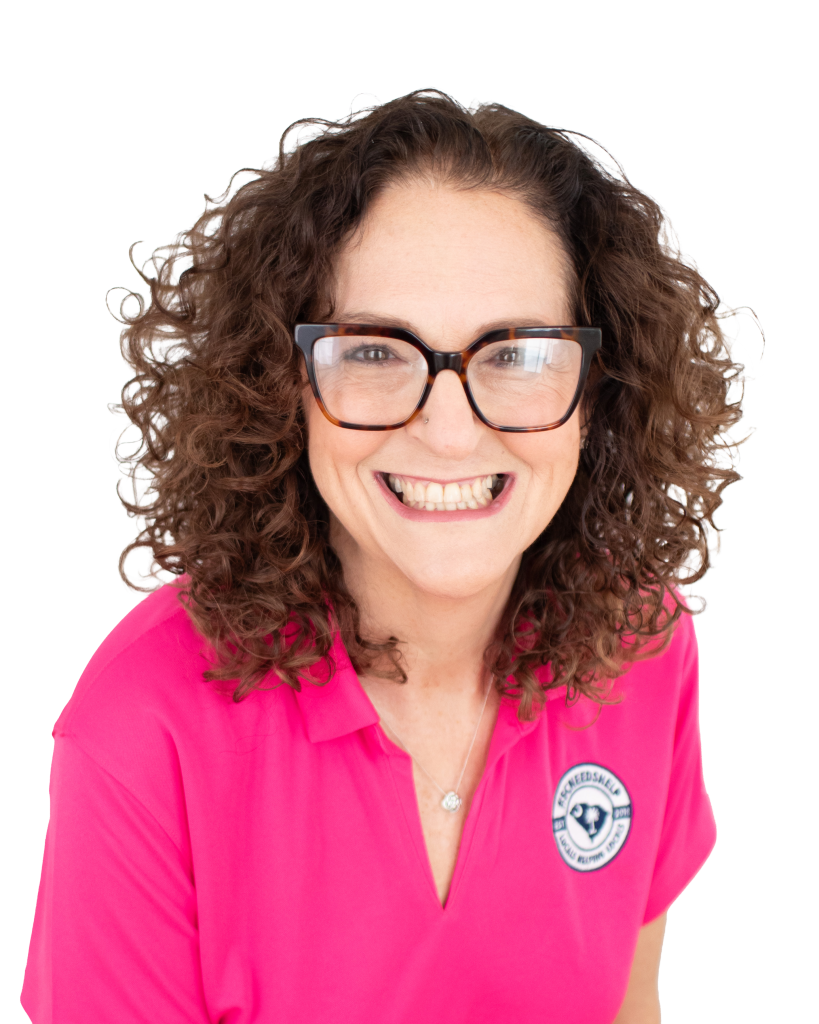 Smiling woman wearing glasses